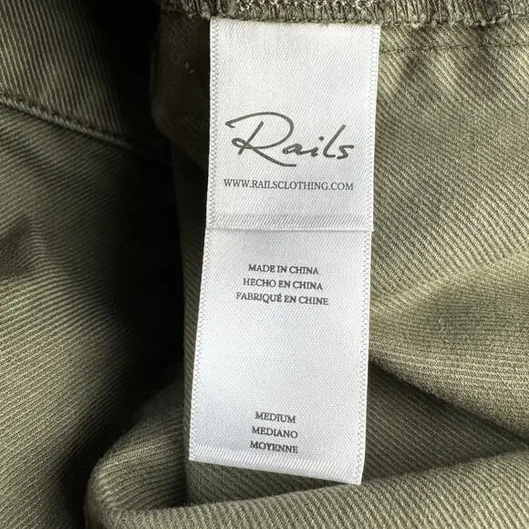 NWT Rails Olive Green Nola Military Utility Skirt Cotton Canvas Belt Size Medium - Picture 11 of 16